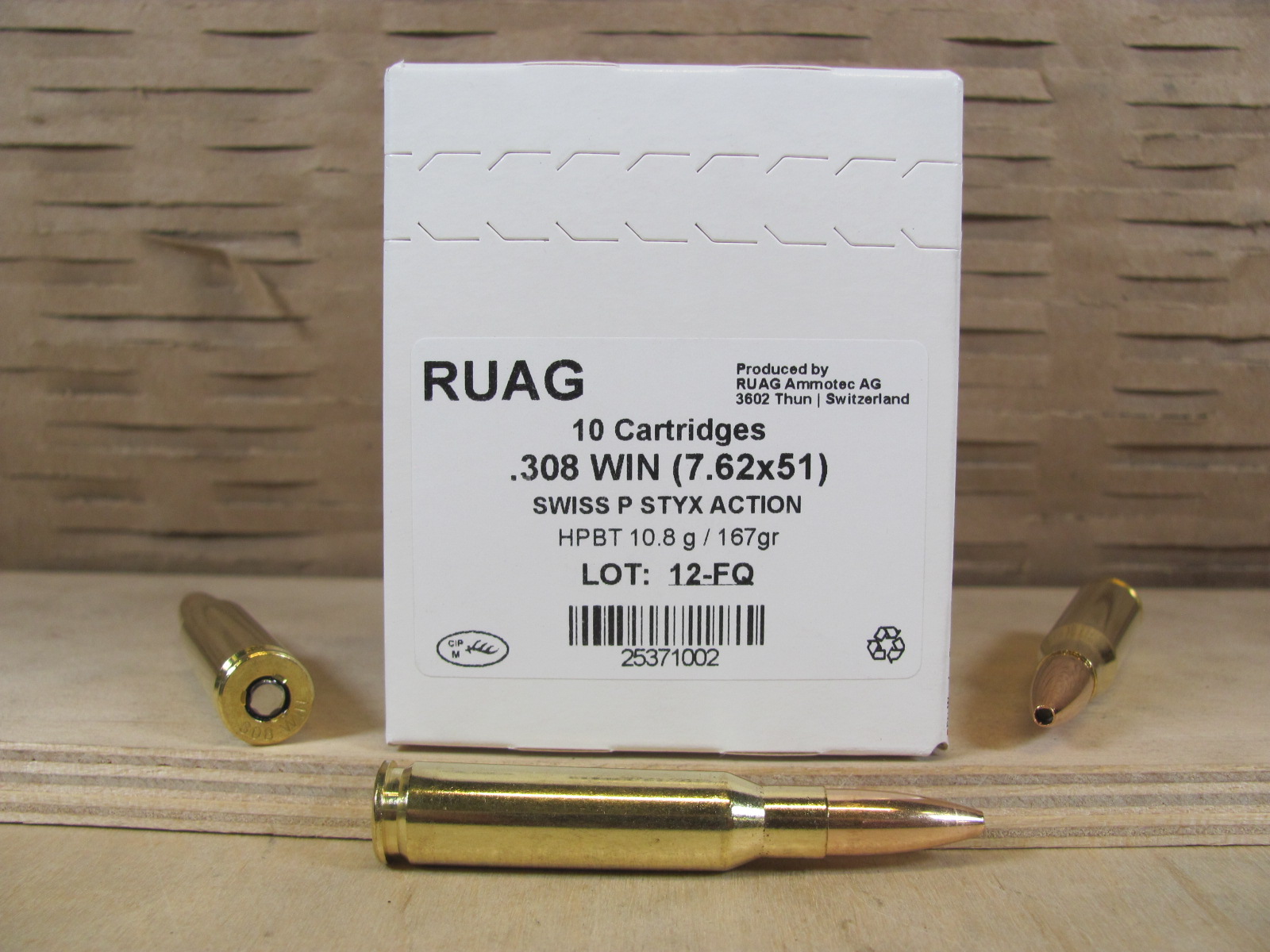 10 Round Box – 308 Win (7.62×51) 167 Grain Hollow Point Boat Tail Swiss P STYX Action Ammo By Ruag
