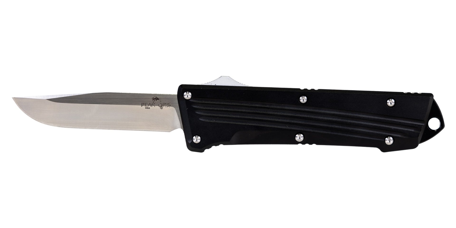 Bear & Son Double Clutch IV OTF Knife, Black - OTF-400-ALBK-S