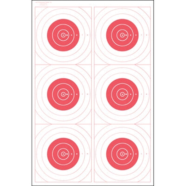 Action Target 6 Bullseye Military Training Target, Red/White
