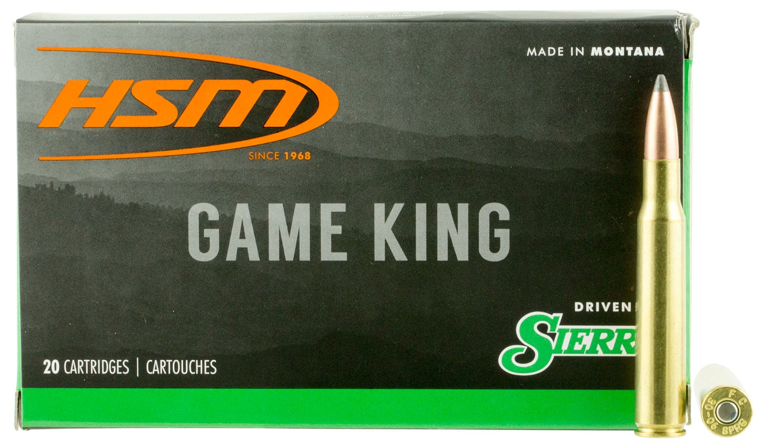 HSM Ammunition Game King 165 gr Spitzer Boat Tail .30-06 Spfld Ammo, 20/box - HSM-30-06-40-N