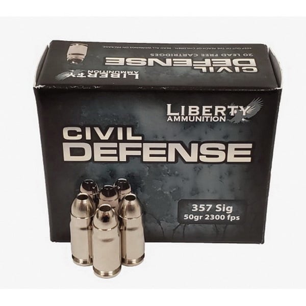 Civil Defense .357 SIG 50GR Copper Mono Frag HP Lead Free 20RD - No Credit Card Fees - Low, flat rate shipping