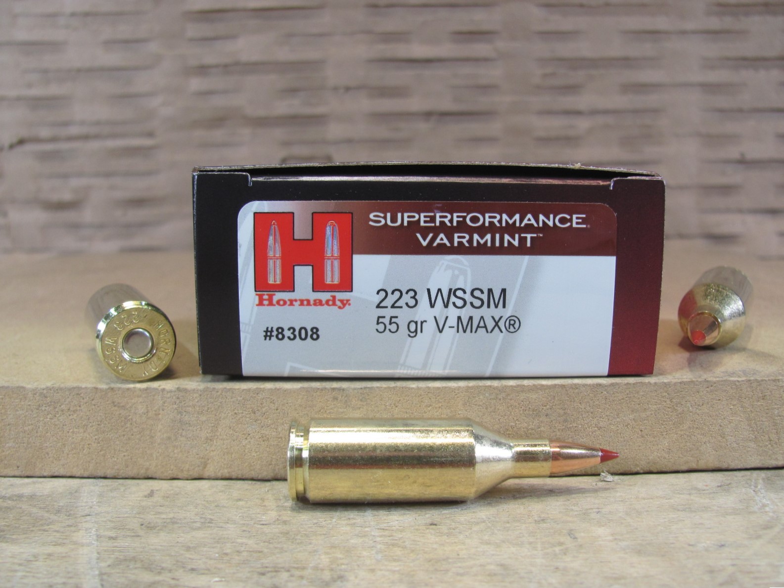 20 Round Box – 223 WSSM 55 Grain V-MAX Hornady Superformance Varmint Ammo – 8308