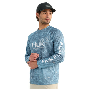 Huk Mossy Oak Pursuit Performance Long Sleeve Crew Shirt MO Shipyard XL
