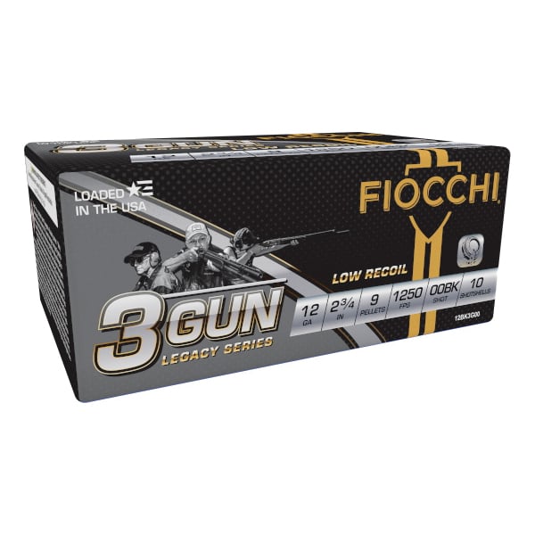 Fiocchi 12BK3G00 3-Gun Match Legacy Series 12Gauge 2.75″ 9Pellets 00Buck Shot 10 Per Box/25 Case - No Credit Card Fees - Low, flat rate shipping