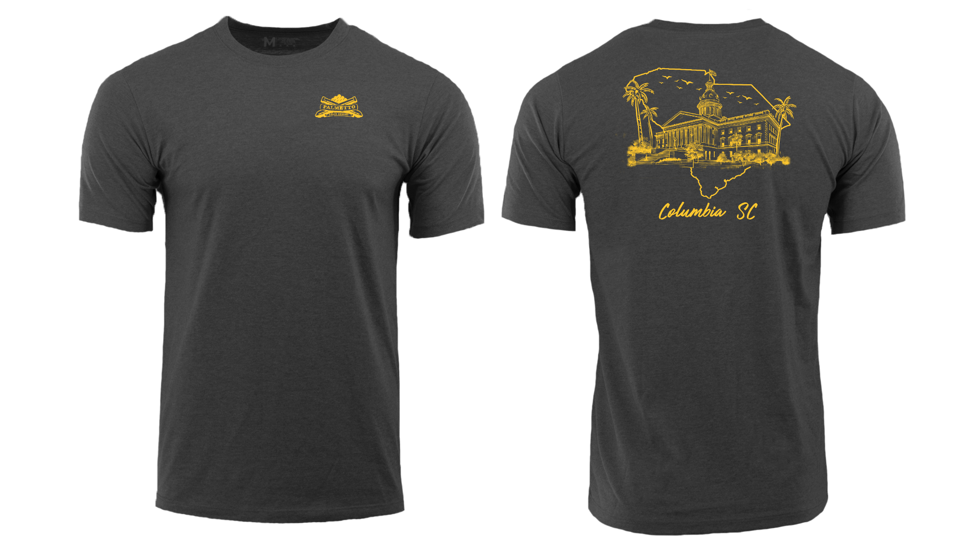 PSA Columbia SC Durasoft Tee, Charcoal Heather - Small