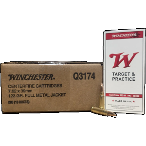 Winchester Target & Practice 7.62x39mm, 123gr FMJ, 200rd Case