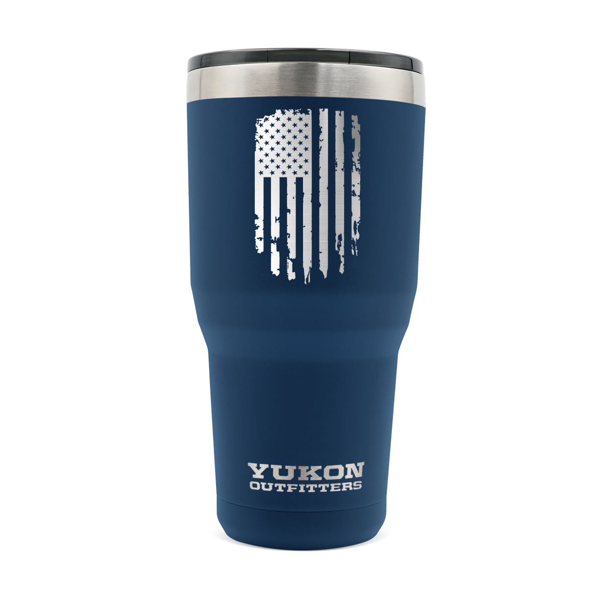 Yukon Outfitters 30 oz Freedom Tumbler, Navy w/ Vertical US Flag  - MGYT30NBVUS