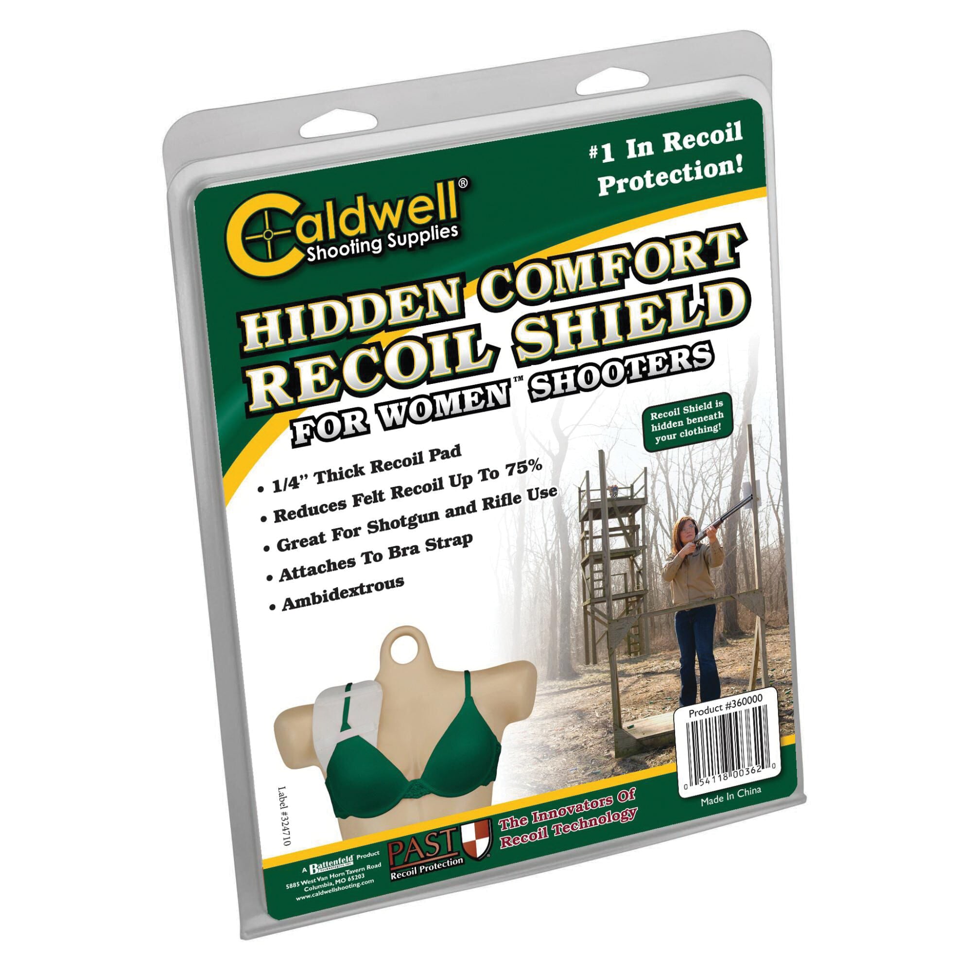 Caldwell Hidden Comfort Recoil Shield, White, Women's - 360000