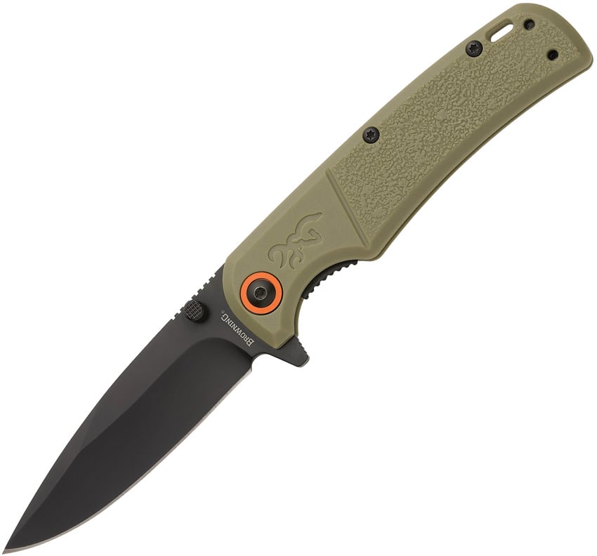 Browning Buckmark Slim Flipper Knife - Sage - 3.13" - 3220513