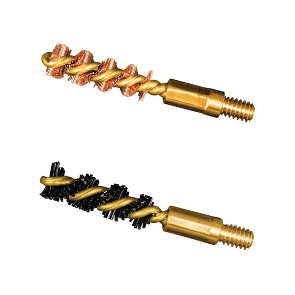 Otis .17 HMR/.177 Cal Bronze/Nylon 2-Pack Bore Brush #5-40 - High-Quality Bore Brushes - FG317NB