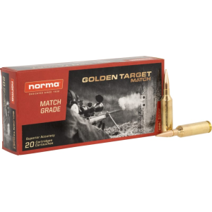 Norma Ammunition 10166462 Dedicated Precision Golden Target Match 6.5 PRC 143 GRHollow Point Boat Tail 20 Per Box