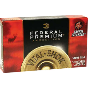 Federal PB203RS Premium Vital-Shok TruBall 20 Gauge 2.75\" 3/4 oz Rifled Slug Shot - 5sh Box