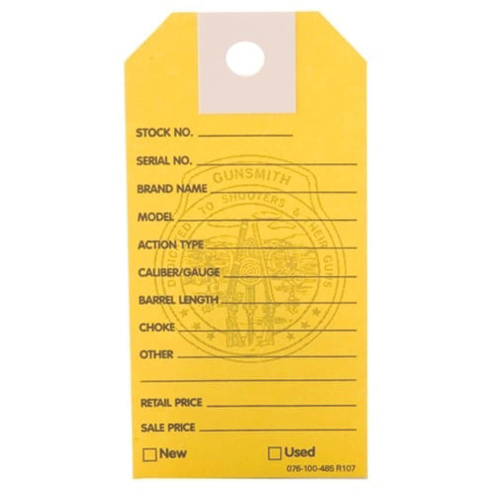 Brownells 3.75" x 1.88" Gun Price Tag, Yellow Pack of 1000