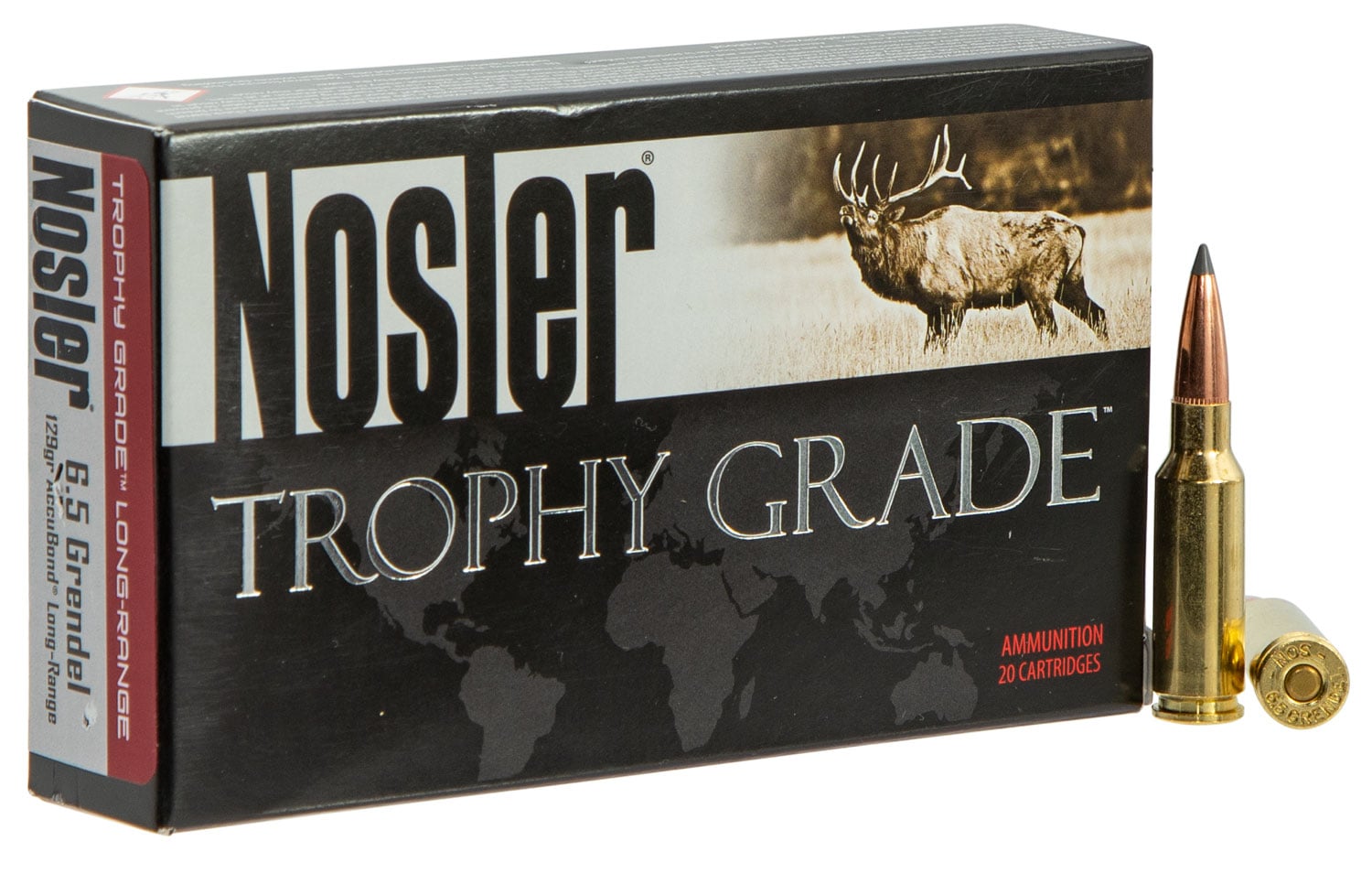 Nosler Accubond Long Range Trophy Grade Rifle Ammunition 6.5mm Grendel 129 gr PT 2350 fps 20/ct - No Credit Card Fees - Low, flat rate shipping