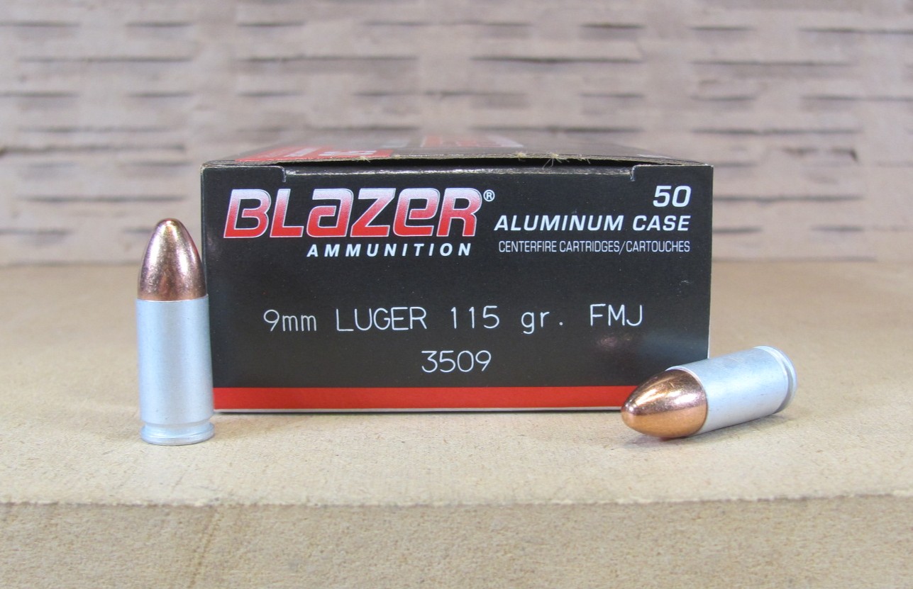 1000 Round Case – 9mm Luger CCI Blazer 115 Grain FMJ Aluminum Case Ammo – 3509