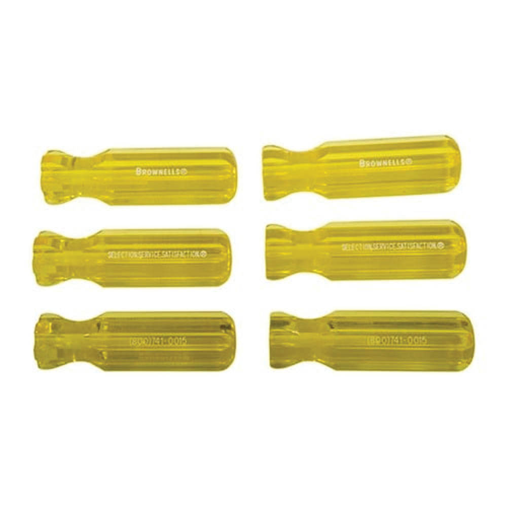 Brownells L4 Molded Plastic Tool Handle, Yellow Pack of 6