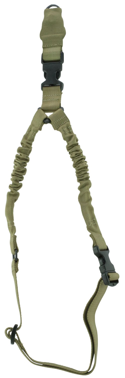 Aim Sports 1-Point Bungee Adjustable Heavy-Duty Sling w/ Steel Clip, Tan - AOPS01T