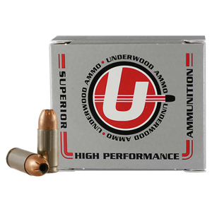 Underwood Ammo 9mm Luger +P 147gr Jacketed Hollow Point Nickel-Plated Brass Case 20 Rounds