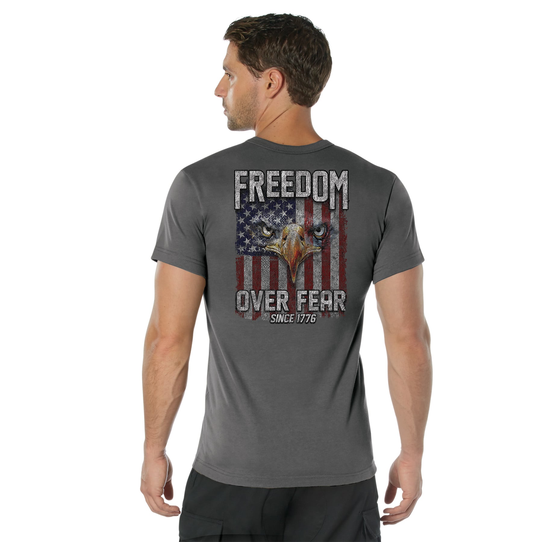 Rothco Freedom Over Fear T-Shirt - Charcoal Grey, Medium