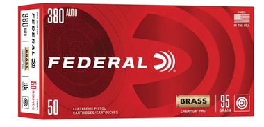 Federal Champion 380 ACP 95 Grain Full Metal Jacket (FMJ) Ammo