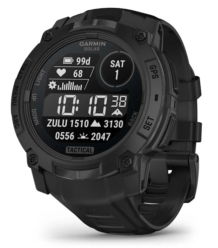 Garmin Instinct 3 Tactical Edition - 50 mm Solar, Black With Black Band