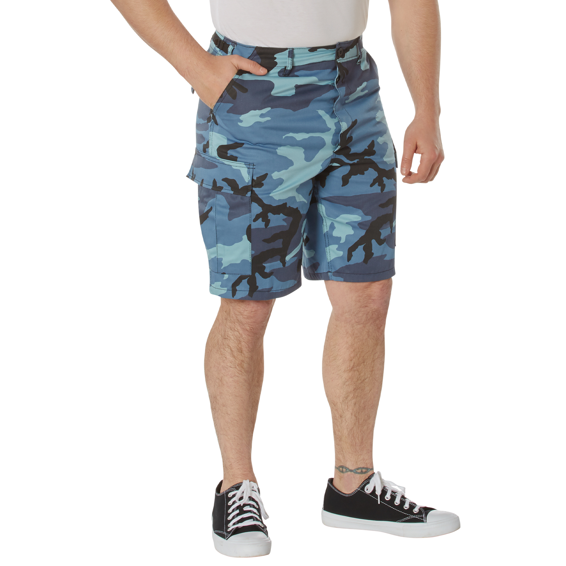 Rothco Colored Camo Bdu Shorts - Sky Blue Camo, Large