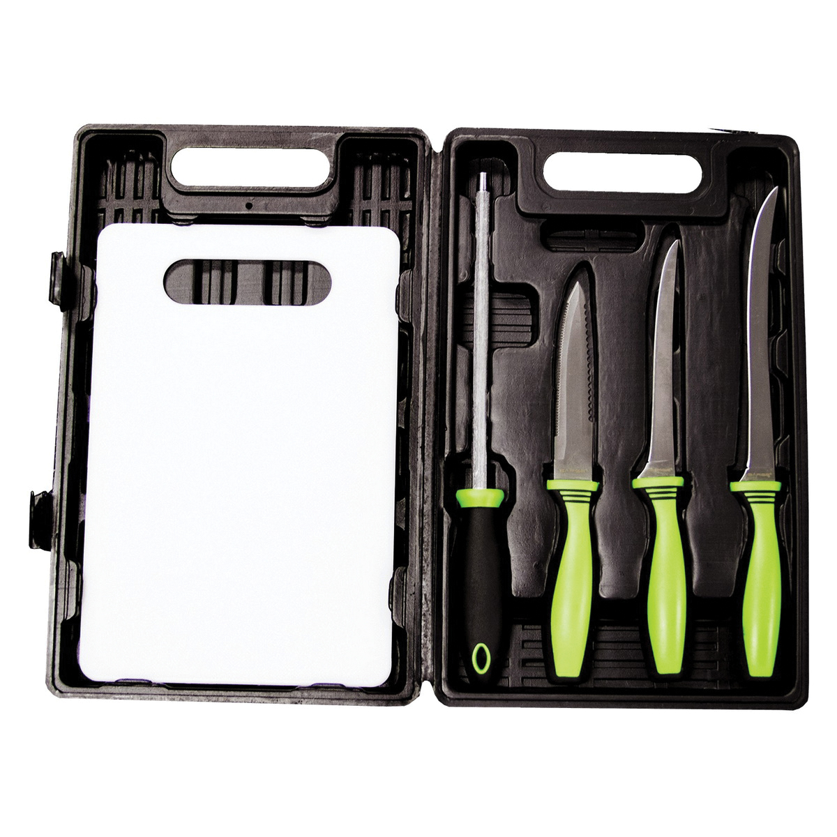 Sarge Knives Angler's Edge Fixed 5-Piece Fishing Kit, Black/Green