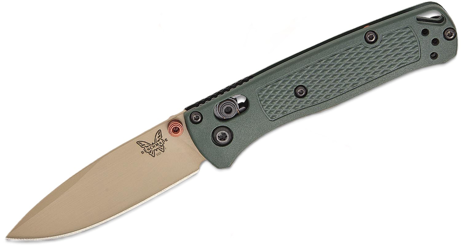 Benchmade Mini Bugout Folding Drop Point Knife, Taiga Green - 533TN-2601