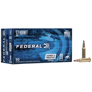 FEDERAL AMMO 17 Hornet 20Gr TIPPED Varmint "VRMNT/PREDTR" 50pk