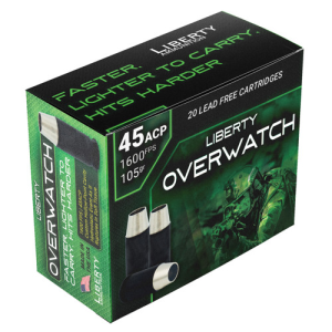 LIBERTY AMMUNITION Overwatch 45ACP +P 105gr Open Cavity Design Ammunition | 20 Rounds