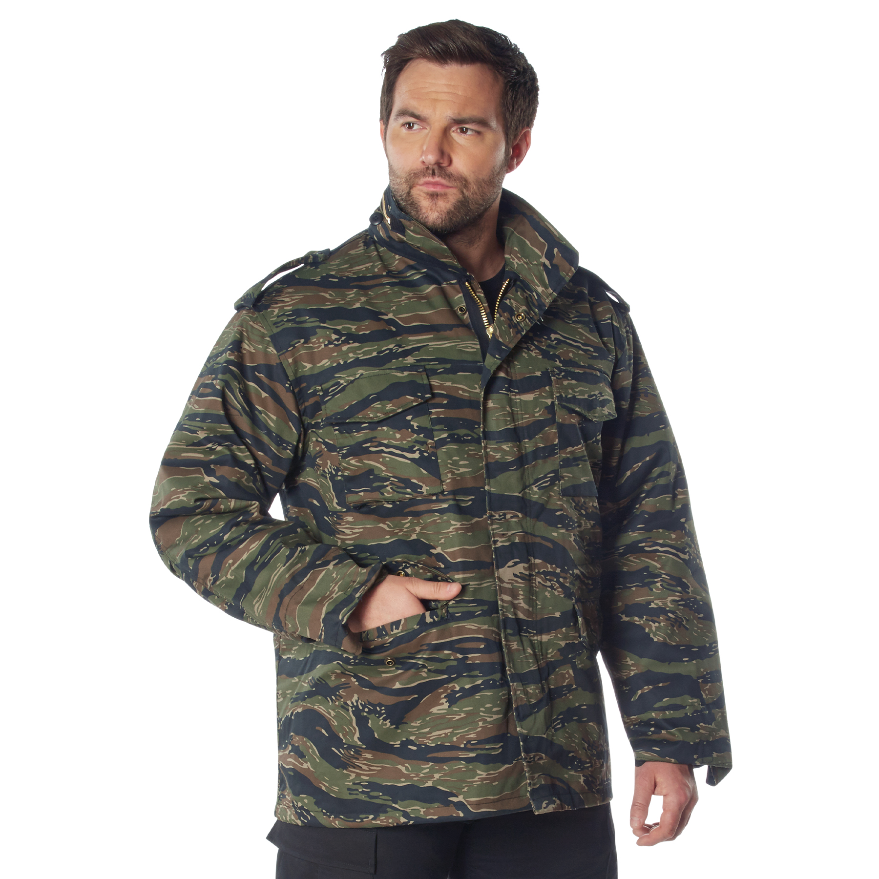 Rothco M-65 Field Jacket - Tiger Stripe Camo, Medium