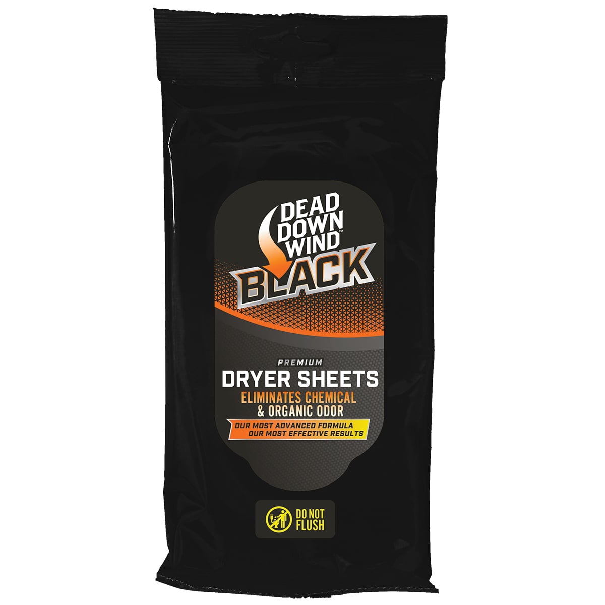 Dead Down Wind Black Premium 8" x 7" Unscented Dryer Sheet, Pack of 40