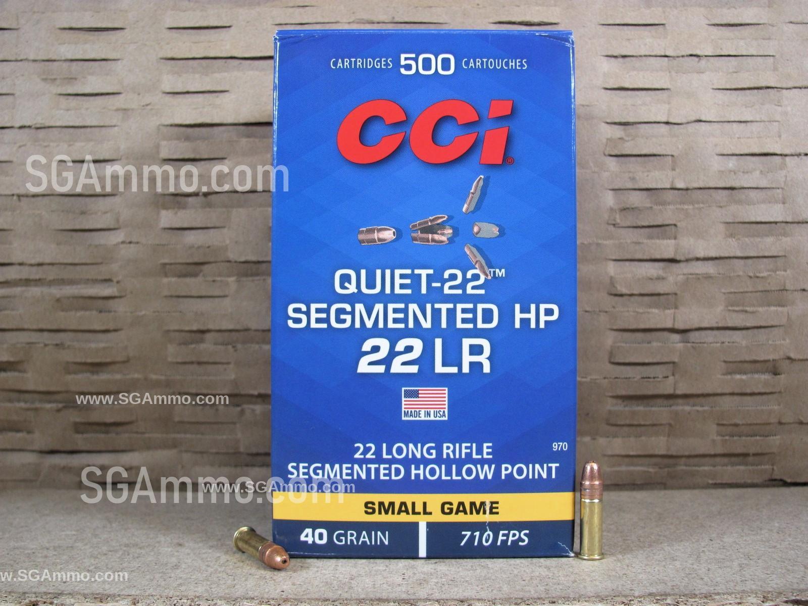 5000 Round Case – CCI Quiet 22 LR Segmented HP Hollow Point 40 Grain Ammo – 970