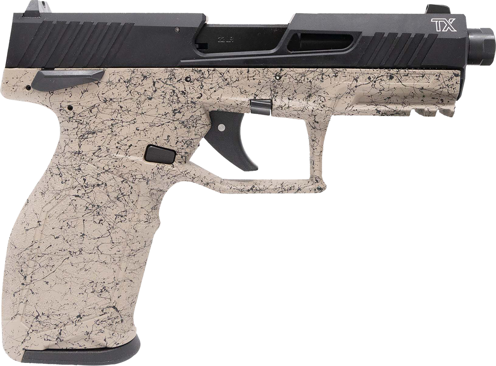 Taurus TX22 Gen2 .22 LR 4.1" 22rd Pistol, FDE Splatter / Black - 1-2TX22141SP3