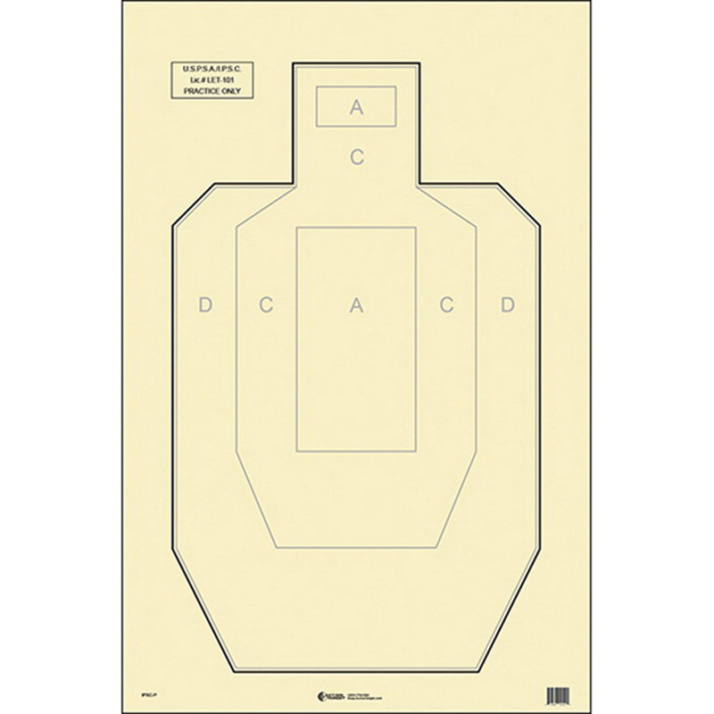 Action Target Law Enforcement 23" x 35" IPSC/USPSA Target, Black/Gray, 100/box - IPSC-P-100