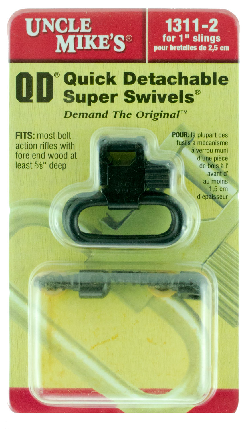 Uncle Mike's 1.25" Quick Detach Wood Screw Type Sling Swivel, Blue - 13113