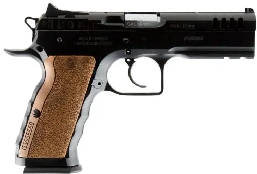 TANFOGLIO STOCK I 10MM 4.5" - 14RD BLACK WOOD GRIPS