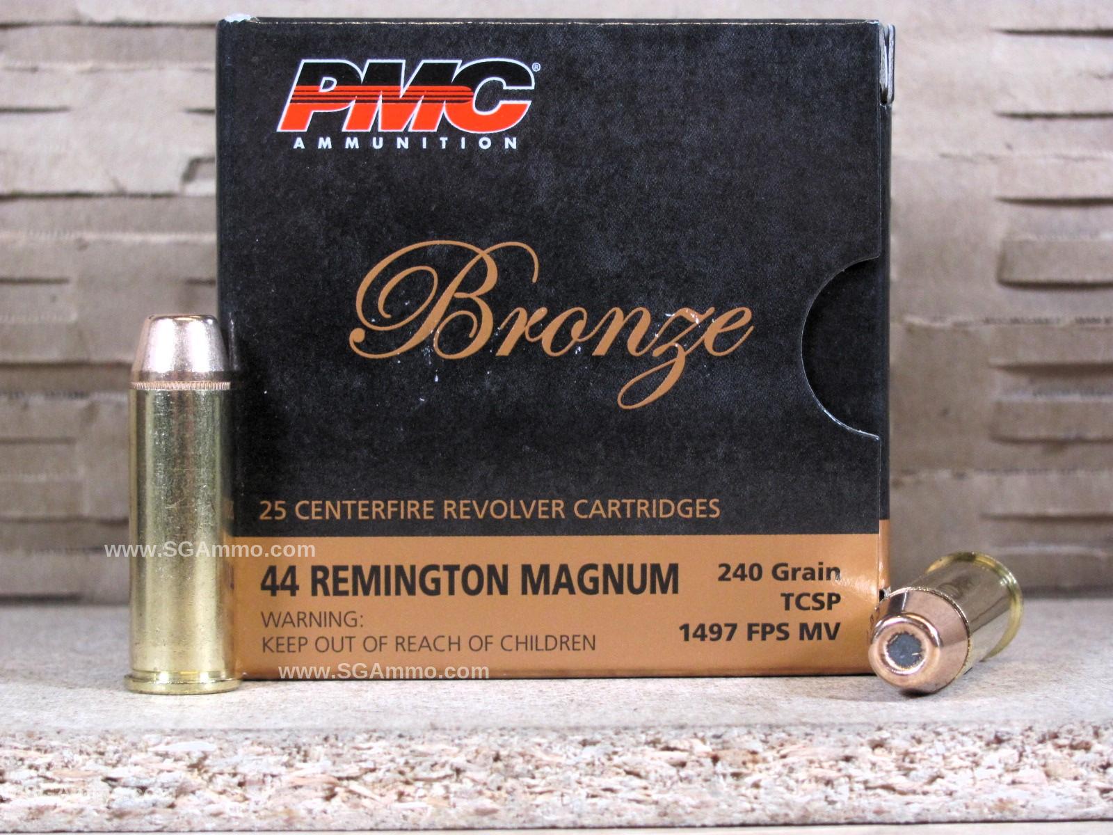 500 Round Case – 44 Magnum 240 Grain TCSP Ammo by PMC – 44D