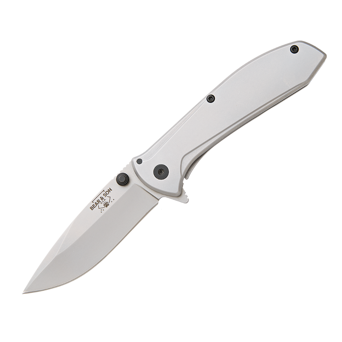 Bear & Son 4" Framelock Assisted Opener, Stainless Steel - 112A