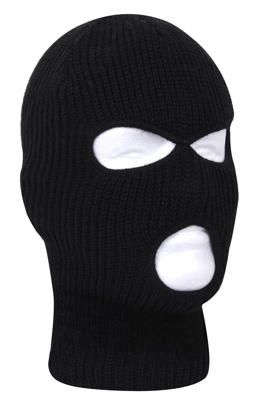 Rothco Fine Knit Three Hole Facemask - Black