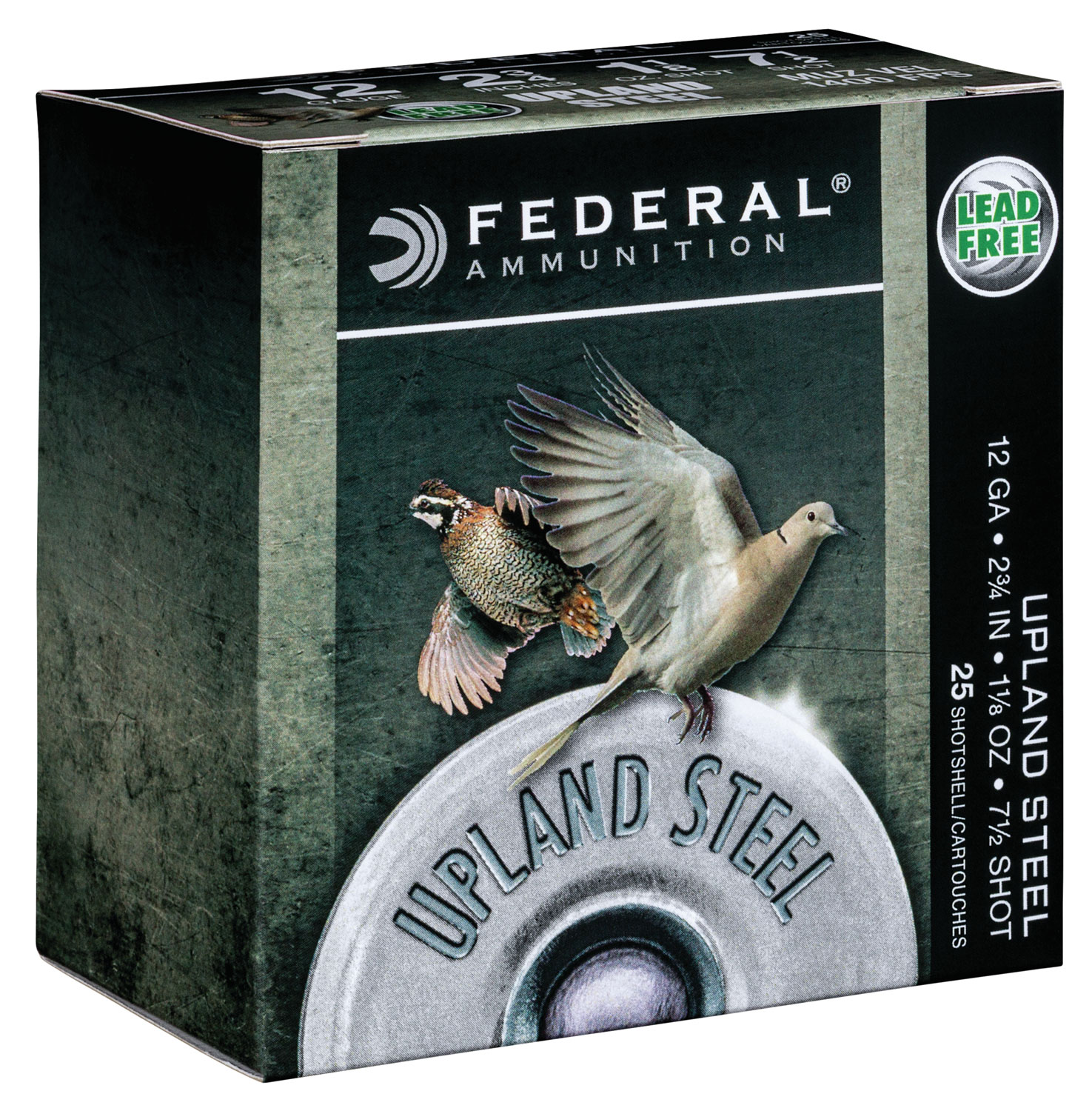 Federal Upland Steel 2.75" 12 Gauge Ammo 7-1/2, 25/box - USH1275
