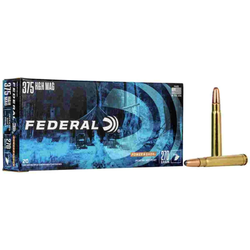 Federal Power-Shok Rifle Ammunition .375 H 270 gr SP 2690 fps - 20/box