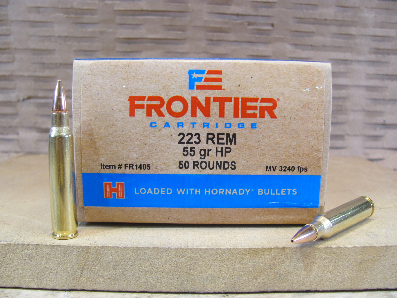 50 Round Box – 223 Rem 55 Grain Hollow Point Hornady Frontier Ammo – FR1405