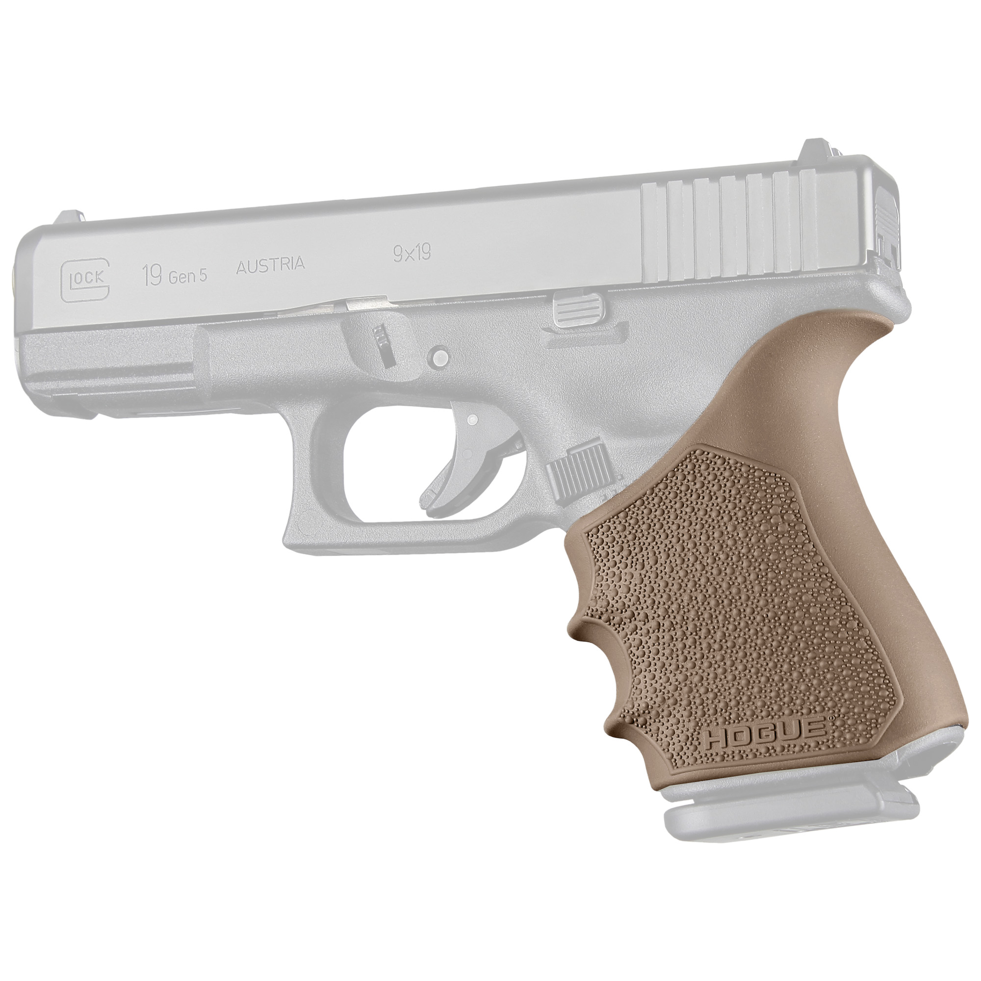 Hogue HandALL Beavertail Grip Sleeve, Fits Glock 19, 23, 32, 38 Gen 1-2-5, Flat Dark Earth