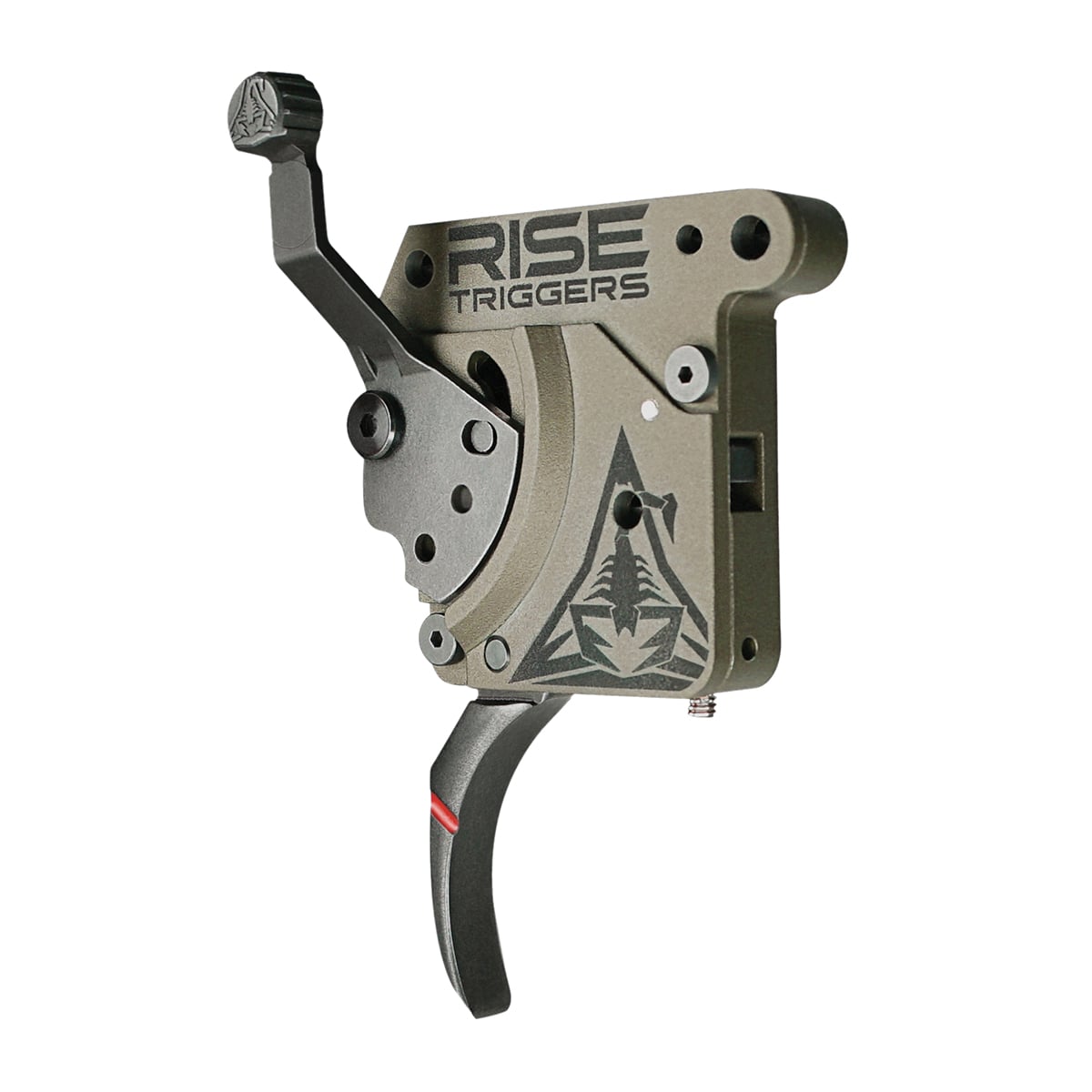 Rise Armament Reliant Pro 1 - 3 lb Curved Blade Trigger Drop-In, Black/Flat Dark Earth