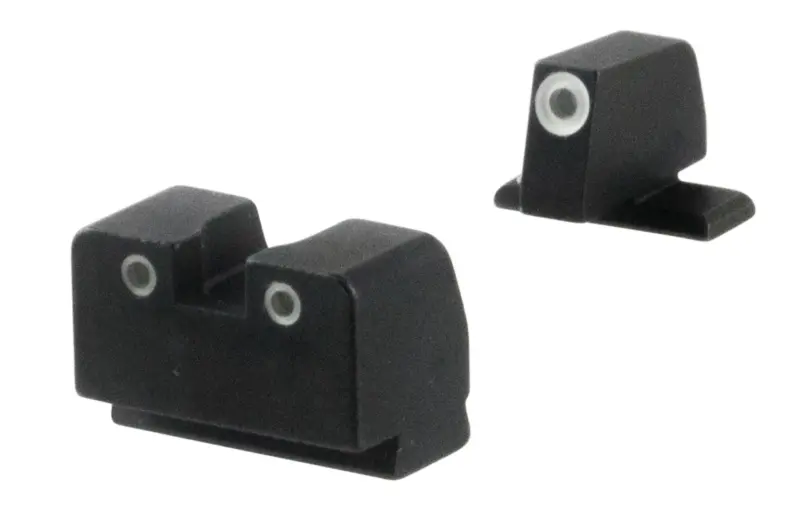 AmeriGlo SG181 Optic Compatible Sight for Sig Sauer Tall Suppressor Green Tritium White Outline Front Sight-Green Tritium White Outline Rear Sight