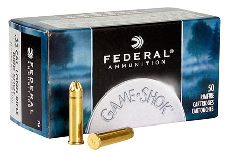 Federal 22 Long Rifle #12 Lead Bird Shot Game-Shok Ammunition 50rds - 716