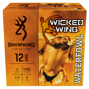 Browning Ammo B193421232 Wicked Wing  12Gauge 3 1 1/4oz 2Shot 25 Per Box/10 Case