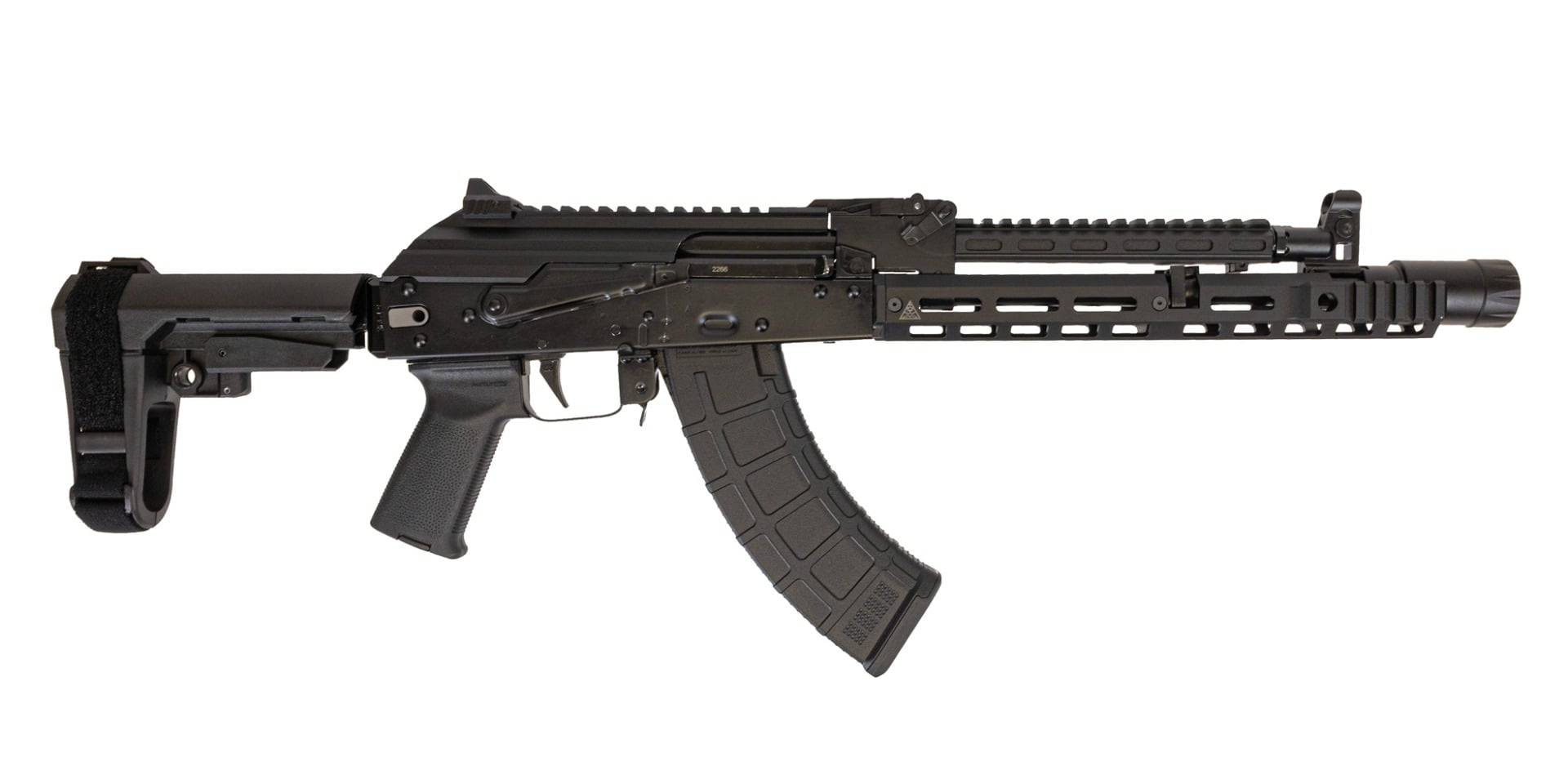 PSA AK-104 Sba3 Pistol With Soviet ARms 11.5" Booster Cut Rail, Gas Tube, And Picatinny Railed Dust Cover