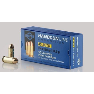 PPU Handgun Ammunition .45 ACP  230 gr FMJ  836 fps 50/ct